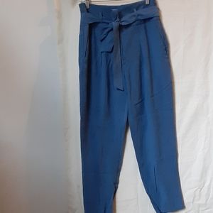 Dynamite blue belted twill pant